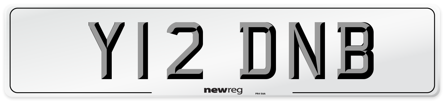 Y12 DNB Number Plate from New Reg